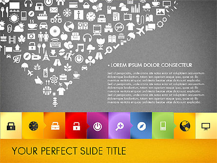 Icônes colorées et noir et blanc, Diapositive 16, 03169, Icônes — PoweredTemplate.com