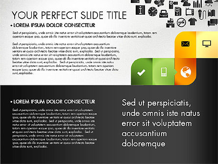 Colorato e le icone in bianco e nero, Slide 6, 03169, icone — PoweredTemplate.com
