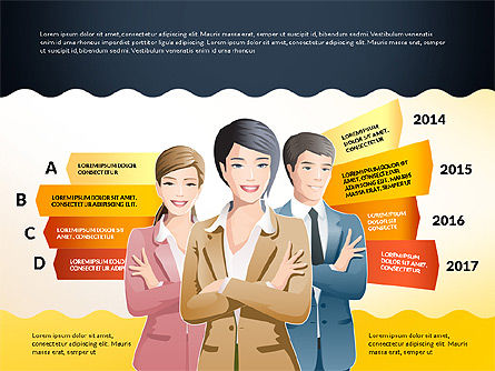 Options with Business People, PowerPoint Template, 03172, Stage Diagrams — PoweredTemplate.com