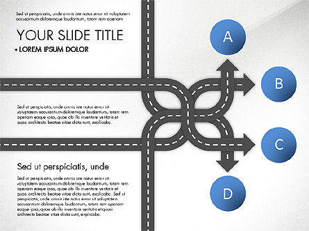 Road Junctions Toolbox, PowerPoint Template, 03178, Process Diagrams — PoweredTemplate.com