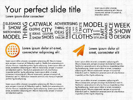 Moda Word Cloud Concepto de presentación, Diapositiva 4, 03184, Plantillas de presentación — PoweredTemplate.com