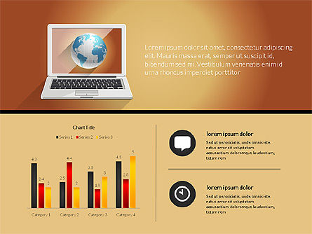 노트북을 사용한 데이터 기반 보고서, 슬라이드 16, 03195, 데이터 주도형 도표 및 차트 — PoweredTemplate.com
