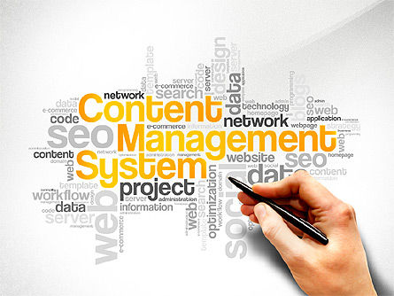 Concept de présentation du gestionnaire de contenu, Modele PowerPoint, 03203, Modèles de présentations — PoweredTemplate.com