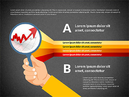 Tahapan Dengan Kaca Pembesar, Slide 14, 03205, Diagram Panggung — PoweredTemplate.com