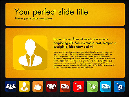 Presentazione del bene immobile concetto con icone del design dei materiali, Slide 13, 03206, icone — PoweredTemplate.com