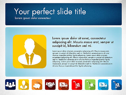Presentazione del bene immobile concetto con icone del design dei materiali, Slide 5, 03206, icone — PoweredTemplate.com