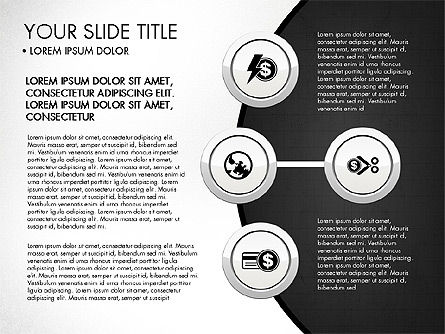 Lingkaran Dan Ikon Keuangan, Templat PowerPoint, 03214, Ikon — PoweredTemplate.com