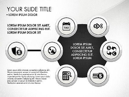 Lingkaran Dan Ikon Keuangan, Slide 3, 03214, Ikon — PoweredTemplate.com