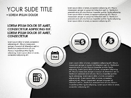 Lingkaran Dan Ikon Keuangan, Slide 4, 03214, Ikon — PoweredTemplate.com