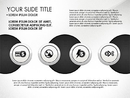 Cirkels en financiële pictogrammen, Dia 8, 03214, Icoontjes — PoweredTemplate.com
