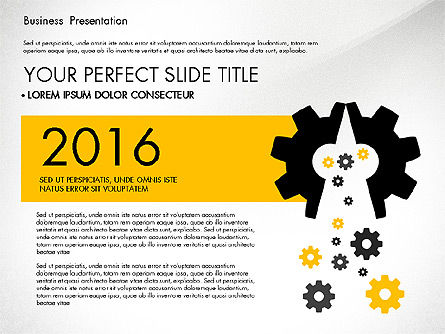 Yellow and Black Business Presentation Deck, PowerPoint Template, 03221, Presentation Templates — PoweredTemplate.com