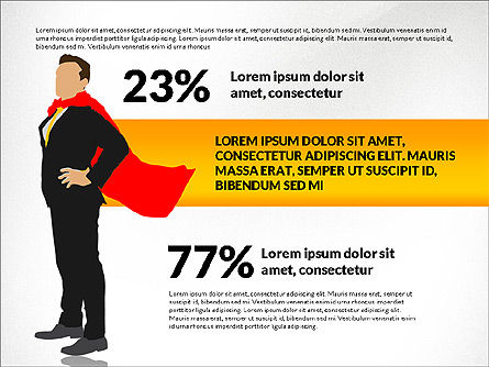 Diagrama de opciones con Superman de negocios, Diapositiva 3, 03224, Diagramas de la etapa — PoweredTemplate.com