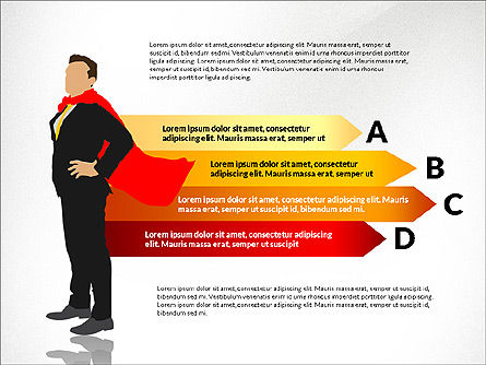 Opties diagram met zakelijke superman, Dia 5, 03224, Stage diagrams — PoweredTemplate.com