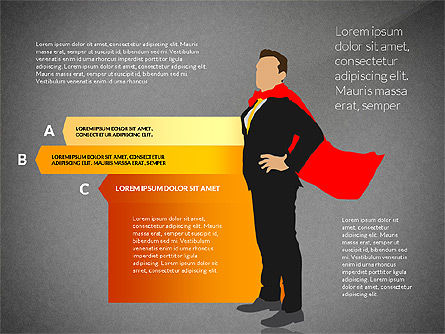 ビジネススーパーマンとのオプション図, スライド 9, 03224, 段階図 — PoweredTemplate.com