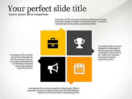 四个概念, PowerPoint模板, 03241, 形状 — PoweredTemplate.com