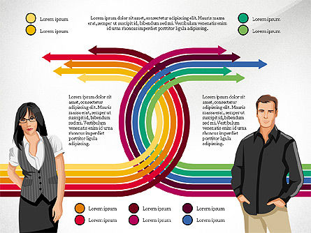Persone illustrazioni e frecce di processo, Slide 5, 03243, Diagrammi di Processo — PoweredTemplate.com