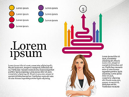 Illustrations de personnes et flèches de processus, Diapositive 7, 03243, Schémas de procédés — PoweredTemplate.com