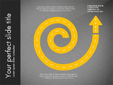 Road Shapes and Arrows, Slide 12, 03247, Stage Diagrams — PoweredTemplate.com