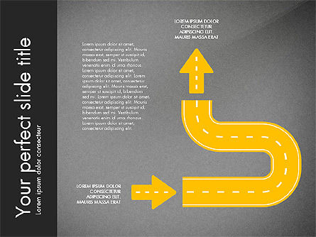 Road Shapes and Arrows, Slide 13, 03247, Stage Diagrams — PoweredTemplate.com