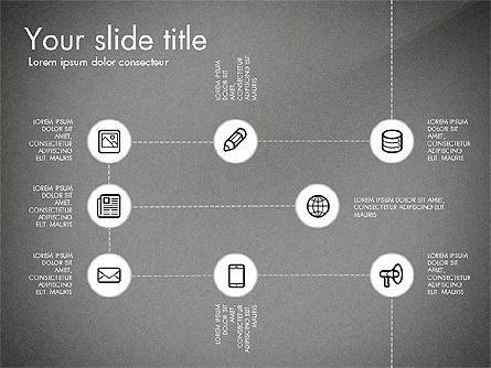 Flow Chart with Icons Concept, Slide 10, 03249, Flow Charts — PoweredTemplate.com