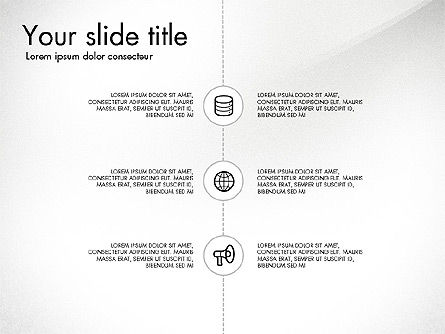 Flow gráfico com ícones conceito, Deslizar 4, 03249, Fluxogramas — PoweredTemplate.com