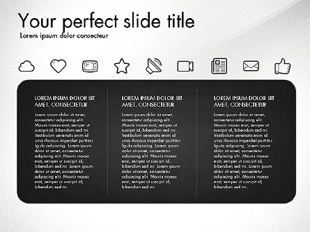 Thin Line Icons Sammlung, PowerPoint-Vorlage, 03252, Icons — PoweredTemplate.com