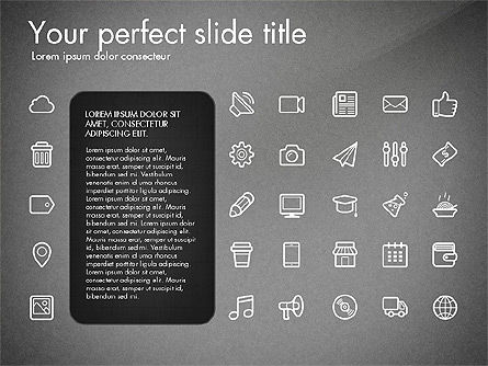 Colección de iconos de líneas delgadas, Diapositiva 13, 03252, Iconos — PoweredTemplate.com
