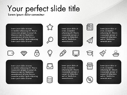 Thin Line Icons Collection, Slide 8, 03252, Icons — PoweredTemplate.com