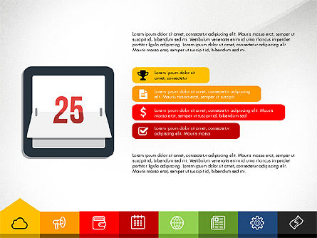 Creative presentatie sjabloon met tabs, PowerPoint-sjabloon, 03253, Presentatie Templates — PoweredTemplate.com