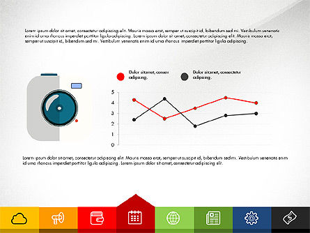 Creative presentatie sjabloon met tabs, Dia 4, 03253, Presentatie Templates — PoweredTemplate.com