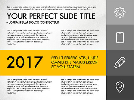 Presentazione in bianco e nero in stile design piatto, Slide 5, 03257, Modelli Presentazione — PoweredTemplate.com