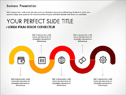 Timeline and Stages Process Diagram, PowerPoint Template, 03261, Timelines & Calendars — PoweredTemplate.com