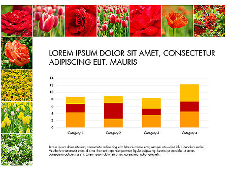 花でデータ駆動のスライド, スライド 2, 03305, データベースの図＆グラフ — PoweredTemplate.com
