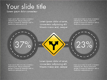 Road and Signs Concept, Slide 16, 03310, Shapes — PoweredTemplate.com
