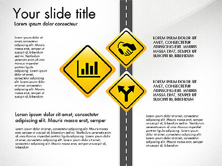 Road and Signs Concept, Slide 5, 03310, Shapes — PoweredTemplate.com
