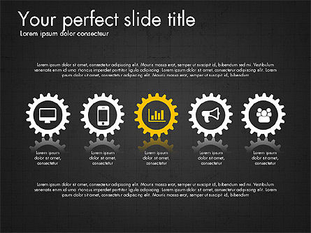 Concept de présentation des engrenages de roue dentée, Diapositive 10, 03317, Modèles de présentations — PoweredTemplate.com