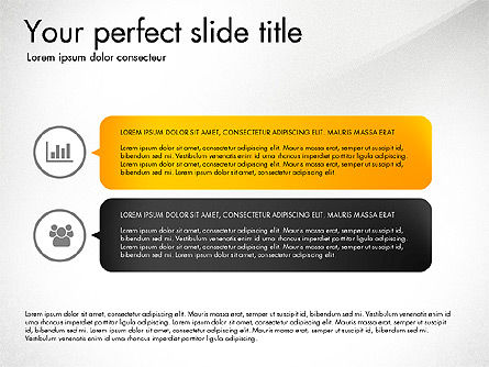 Textfelder mit Icons, PowerPoint-Vorlage, 03318, Textfelder — PoweredTemplate.com