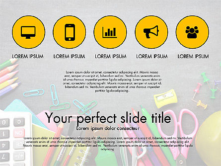 Concepto de presentación de suministros de oficina, Diapositiva 10, 03320, Plantillas de presentación — PoweredTemplate.com