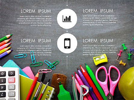 Concepto de presentación de suministros de oficina, Diapositiva 4, 03320, Plantillas de presentación — PoweredTemplate.com