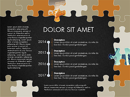 Gele frame van het raadsel presentatieconcept, Dia 16, 03324, Puzzeldiagrammen — PoweredTemplate.com