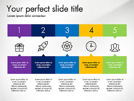 平面设计风格的创意演示, PowerPoint模板, 03328, 阶段图 — PoweredTemplate.com