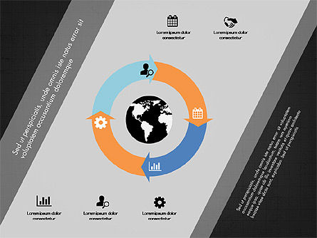 Gráficos coloridos de escenarios y procesos, Diapositiva 14, 03331, Diagramas de la etapa — PoweredTemplate.com