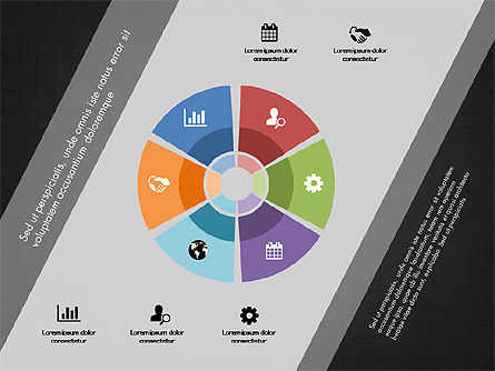 Stage e di processo grafici colorati, Slide 9, 03331, Diagrammi Palco — PoweredTemplate.com
