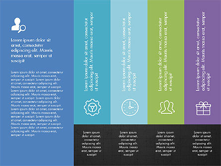 Disposition de la grille avec présentation des icônes dans un design plat, Diapositive 11, 03333, Schémas d'étapes — PoweredTemplate.com