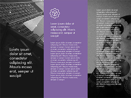 Disposition de la grille avec présentation des icônes dans un design plat, Diapositive 13, 03333, Schémas d'étapes — PoweredTemplate.com