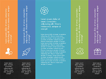 Disposition de la grille avec présentation des icônes dans un design plat, Diapositive 16, 03333, Schémas d'étapes — PoweredTemplate.com