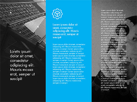 Tata Letak Kotak Dengan Ikon Presentasi Dalam Desain Datar, Slide 5, 03333, Diagram Panggung — PoweredTemplate.com