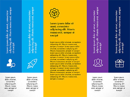 Tata Letak Kotak Dengan Ikon Presentasi Dalam Desain Datar, Slide 8, 03333, Diagram Panggung — PoweredTemplate.com