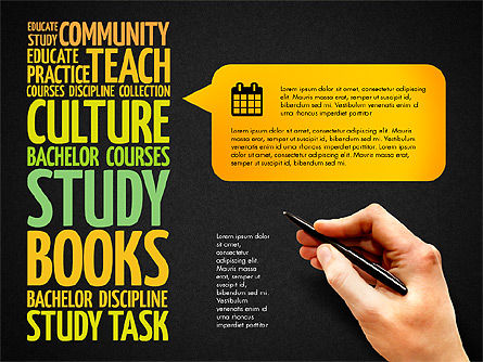 Concept de présentation en nuage de mots de formation, Diapositive 14, 03338, Graphiques et schémas pédagogiques — PoweredTemplate.com