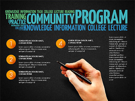 Training woord wolk presentatie concept, Dia 15, 03338, Educatieve Grafieken en Diagrammen — PoweredTemplate.com